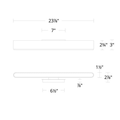 0 to 60 LED Bath Vanity Light- line drawing.