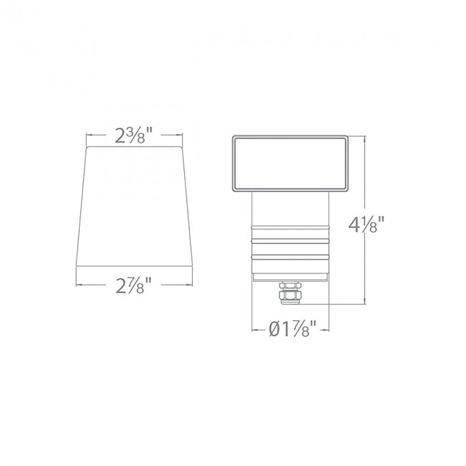 2 Inch Ground Hood LED Inground Light - line drawing.