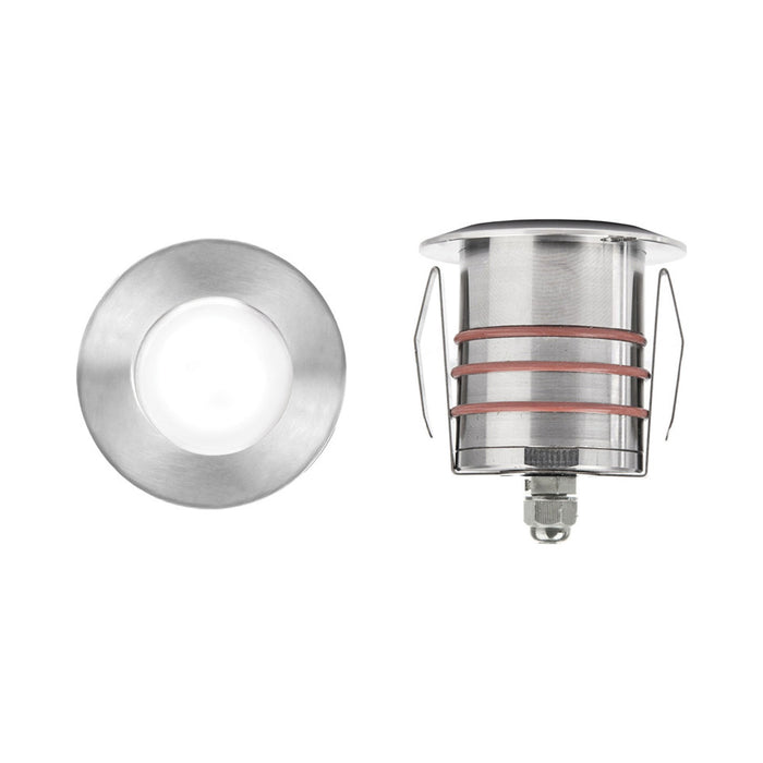 2 Inch Round LED Inground Light in Stainless Steel (Clear Lens).
