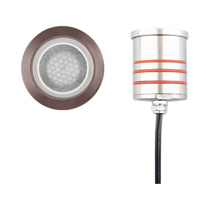 2 Inch Round LED Inground Light in Bronzed Stainless Steel (Honeycomb Lens).