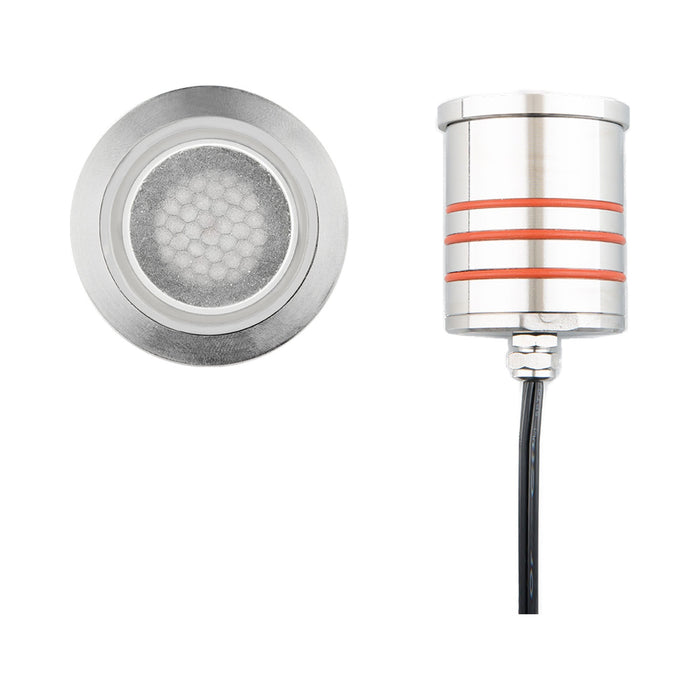 2 Inch Round LED Inground Light in Stainless Steel (Honeycomb Lens).