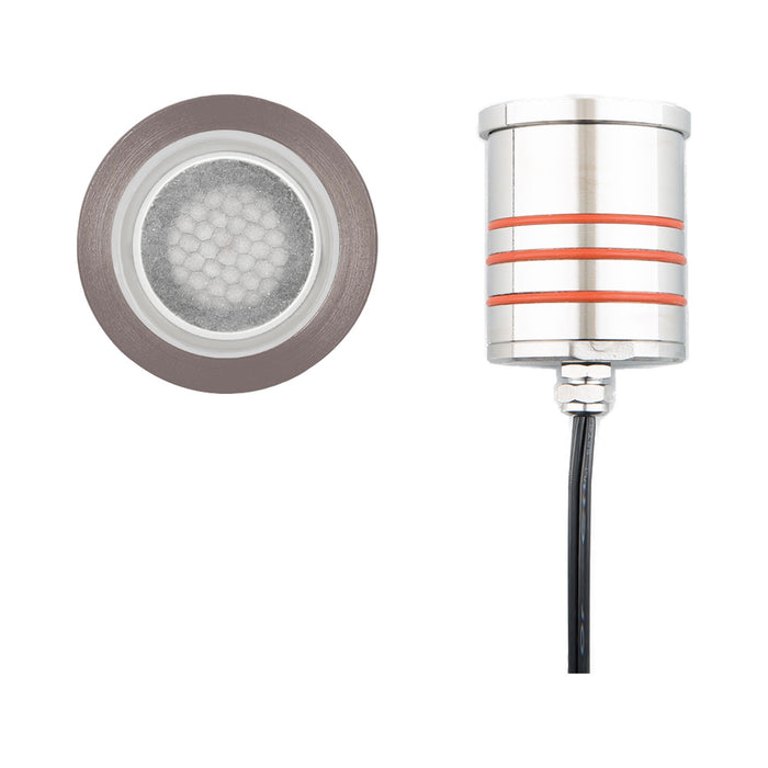 2 Inch Slim Round LED Inground Light in Bronzed Stainless Steel (Honeycomb Lens).