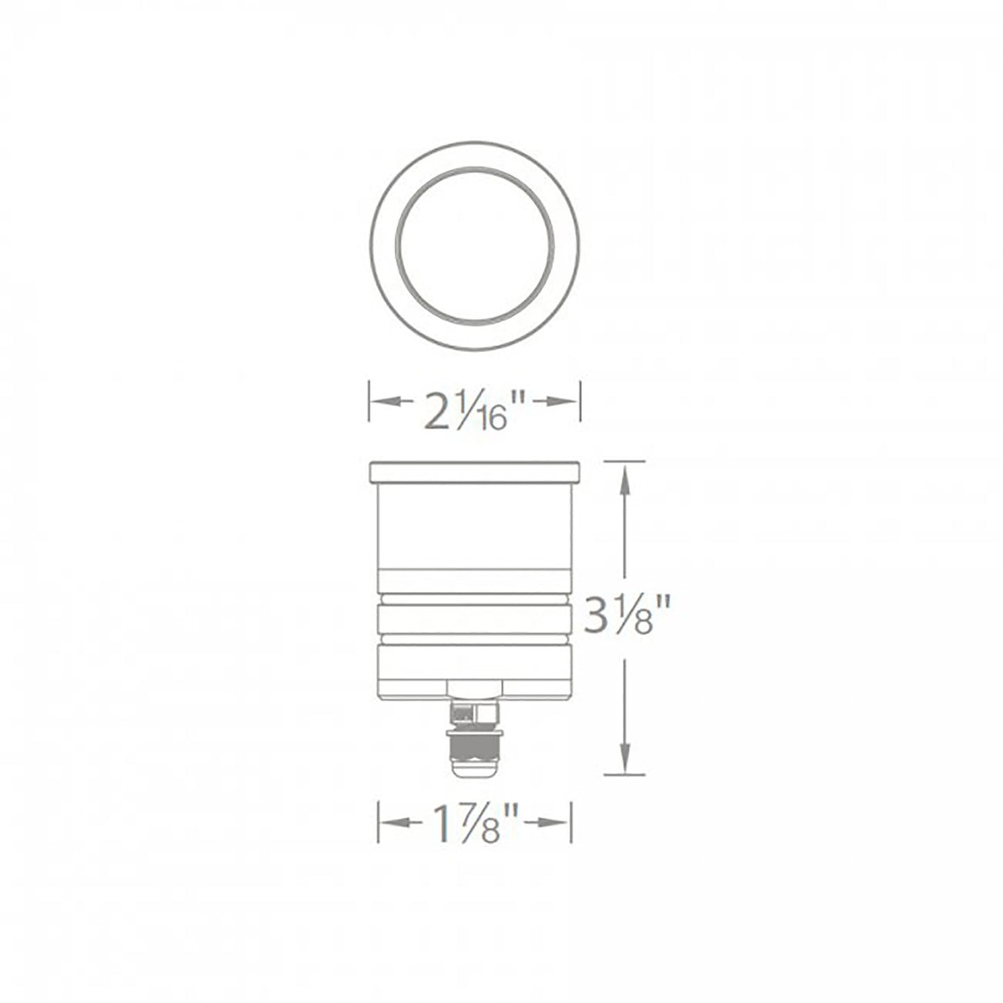 2 Inch Slim Round LED Inground Light - line drawing.