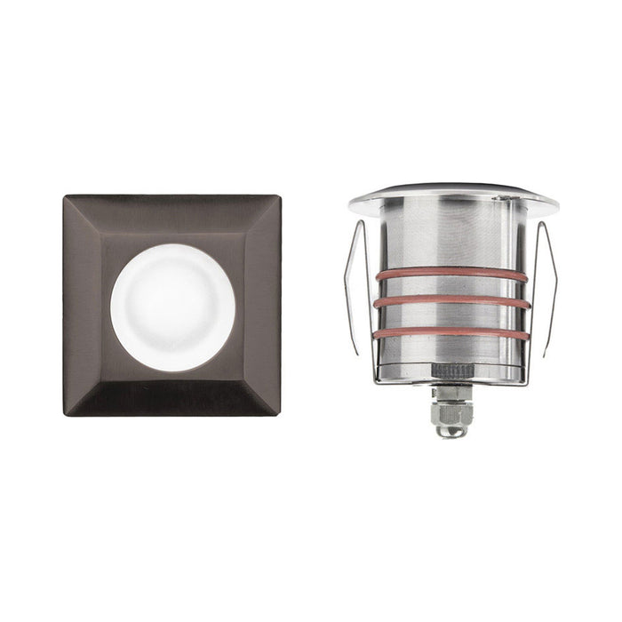 2 Inch Square LED Inground Light in Bronzed Stainless Steel (Clear Lens).