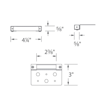 3 Inch Quick Connect Linear LED Hardscape Landscape Light - line drawing.