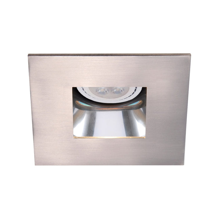 4 Inch Low Voltage Die-Cast Adjustable Specular LED Recessed Trim in Specular Clear/Brushed Nickel (LED/Square).