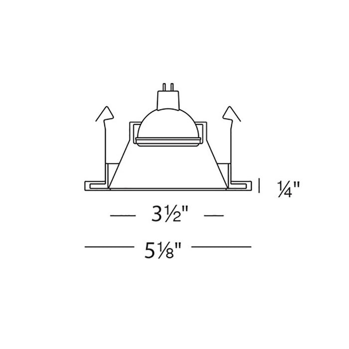 4 Inch Low Voltage Die-Cast Adjustable Specular LED Recessed Trim - line drawing.