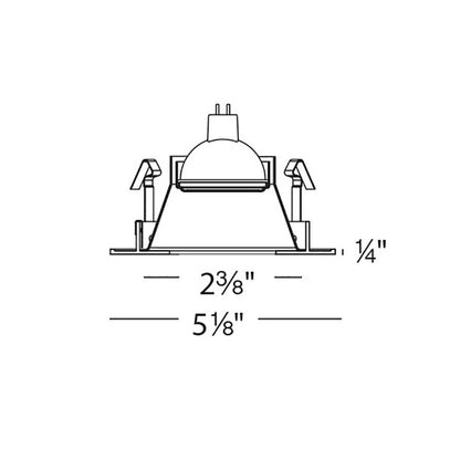 4 Inch Low Voltage Die-Cast Adjustable Specular LED Recessed Trim - line drawing.