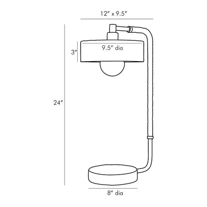 Aaron Table Lamp - line drawing.