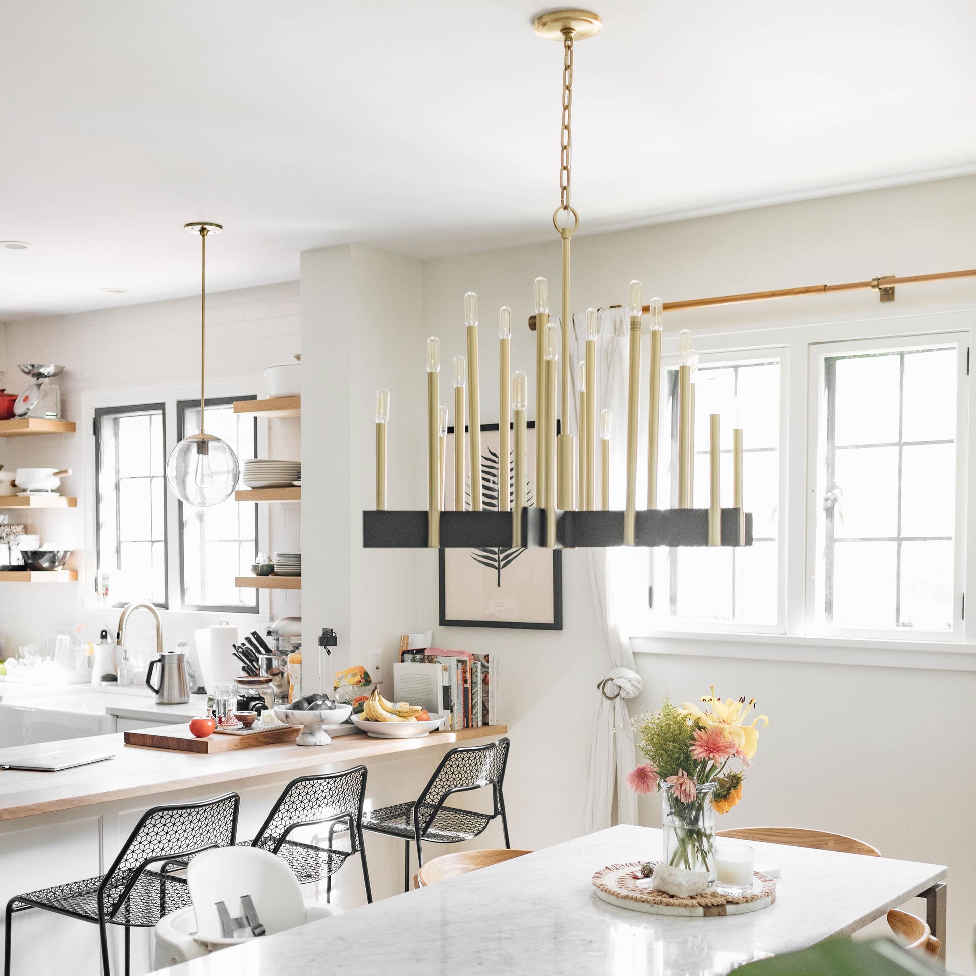 Abrams Chandelier in dining room.