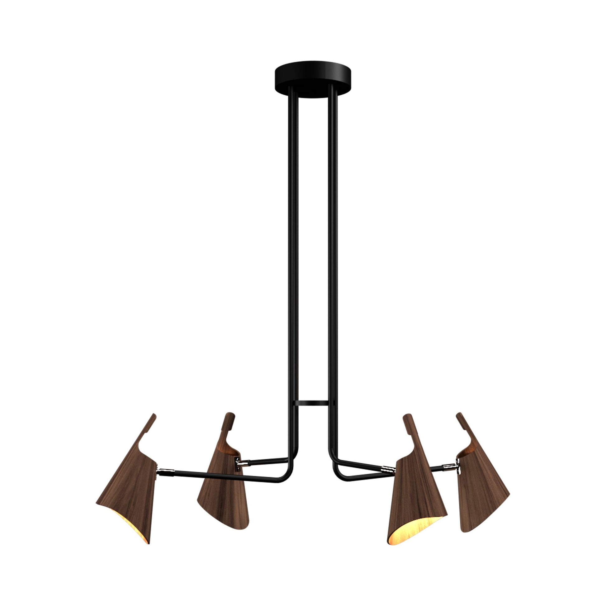 Balance Chandelier in American Walnut.