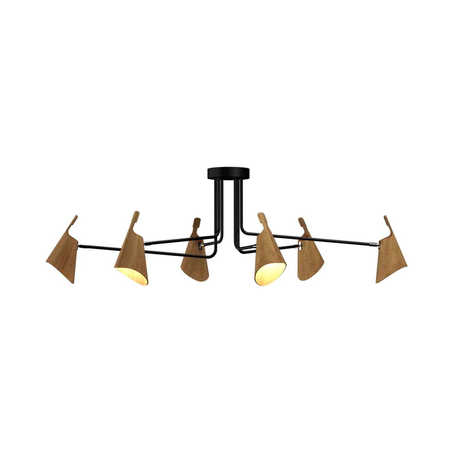 Balance Semi Flush Mount Ceiling Light in Louro Freijo (6-Light).