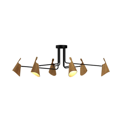 Balance Semi Flush Mount Ceiling Light in Louro Freijo (6-Light).