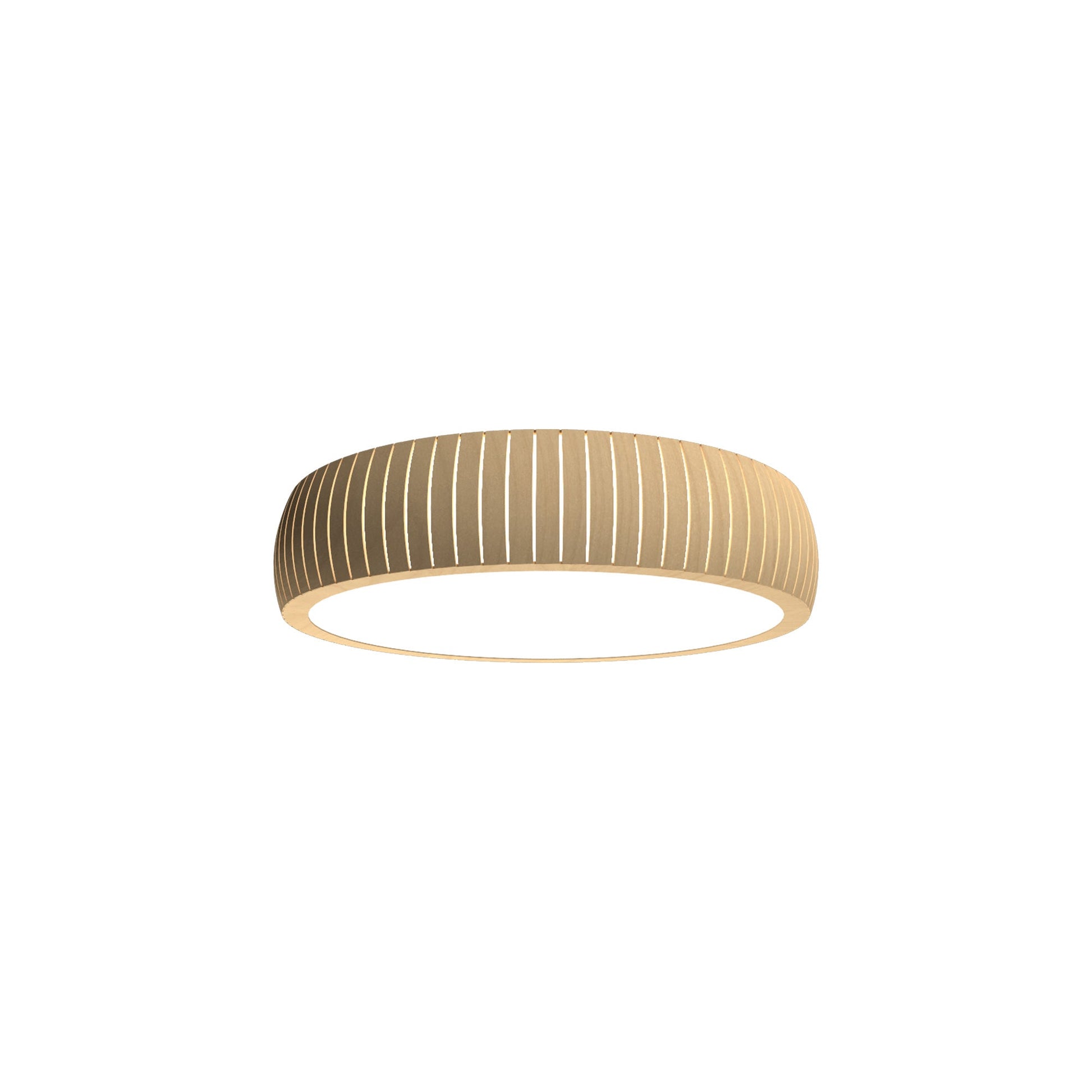 Barrel LED Flush Mount Ceiling Light in Maple (19.69-Inch).