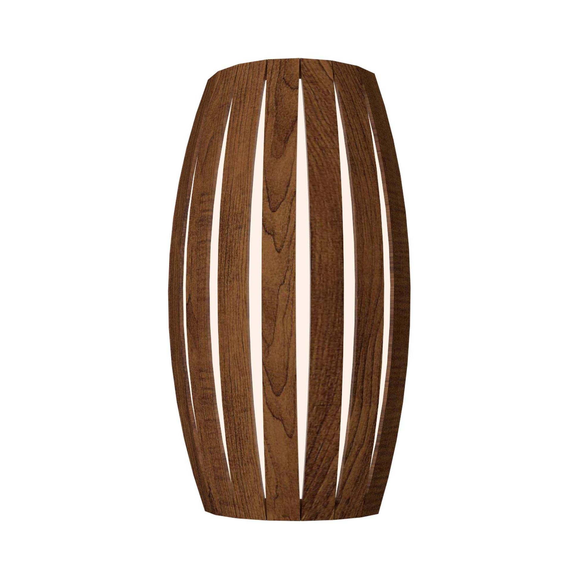 Barrel LED Wall Light in Imbuia.
