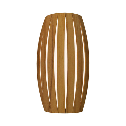 Barrel LED Wall Light in Teak.