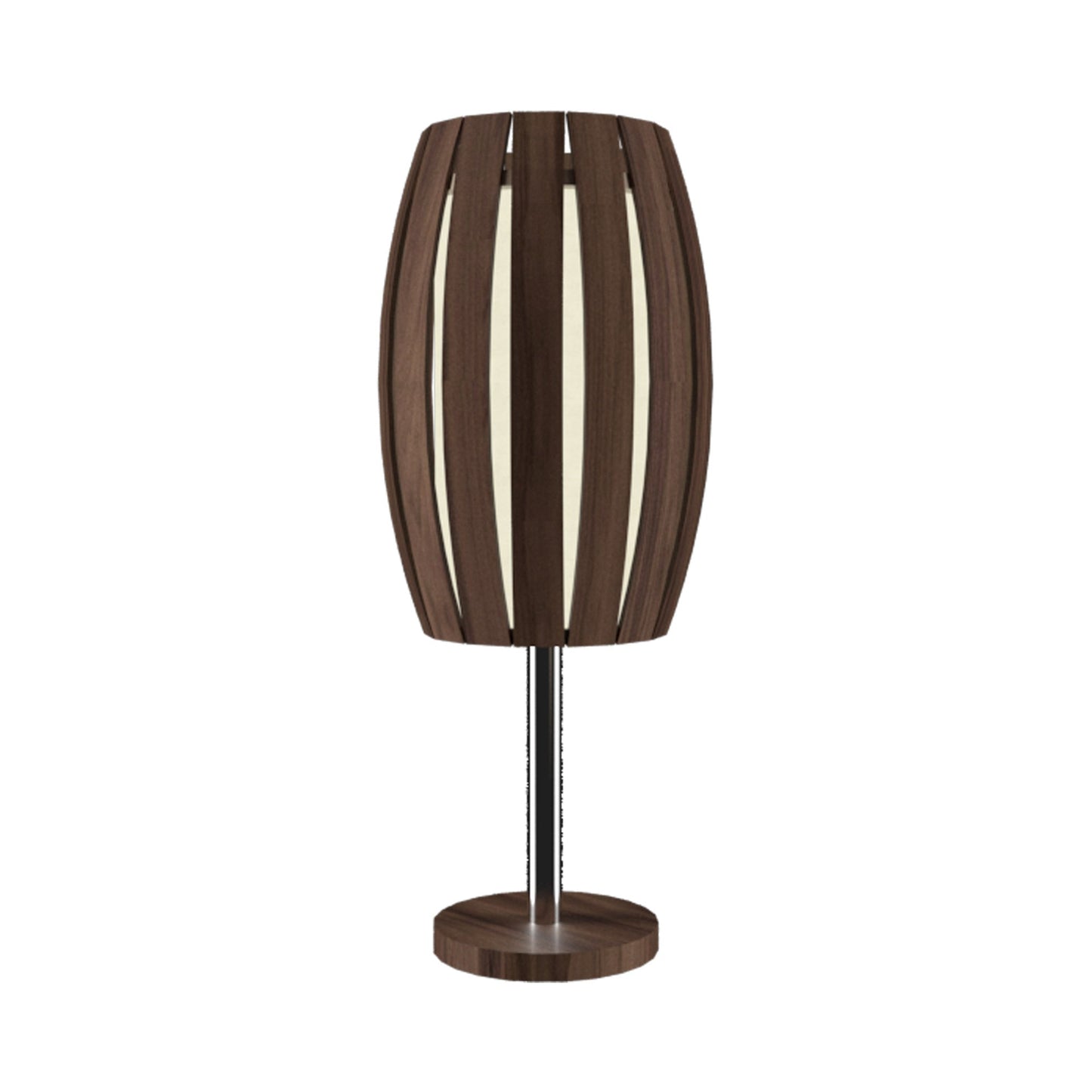 Barrel Table Lamp in American Walnut.