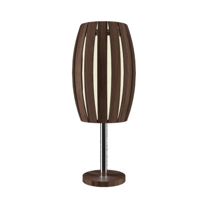 Barrel Table Lamp in American Walnut.