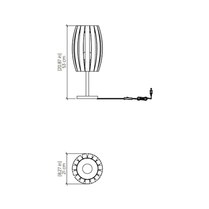 Barrel Table Lamp - line drawing.
