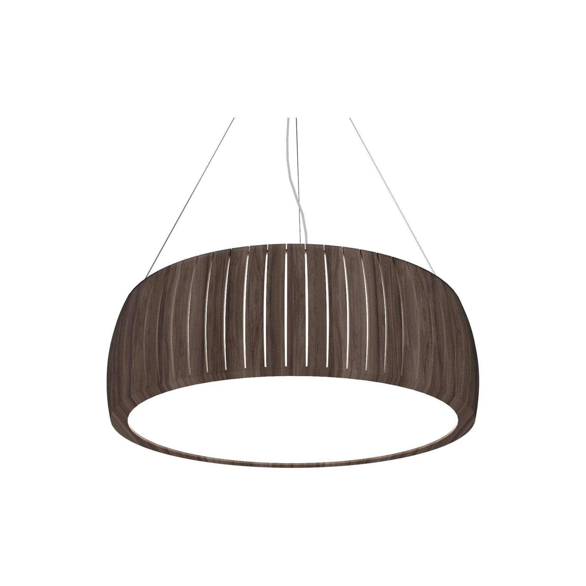 Barril LED Drum Pendant Light in American Walnut (27.56-Inch).