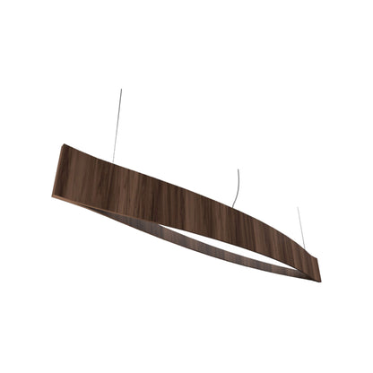 Canoe LED Pendant Light in American Walnut (Medium).
