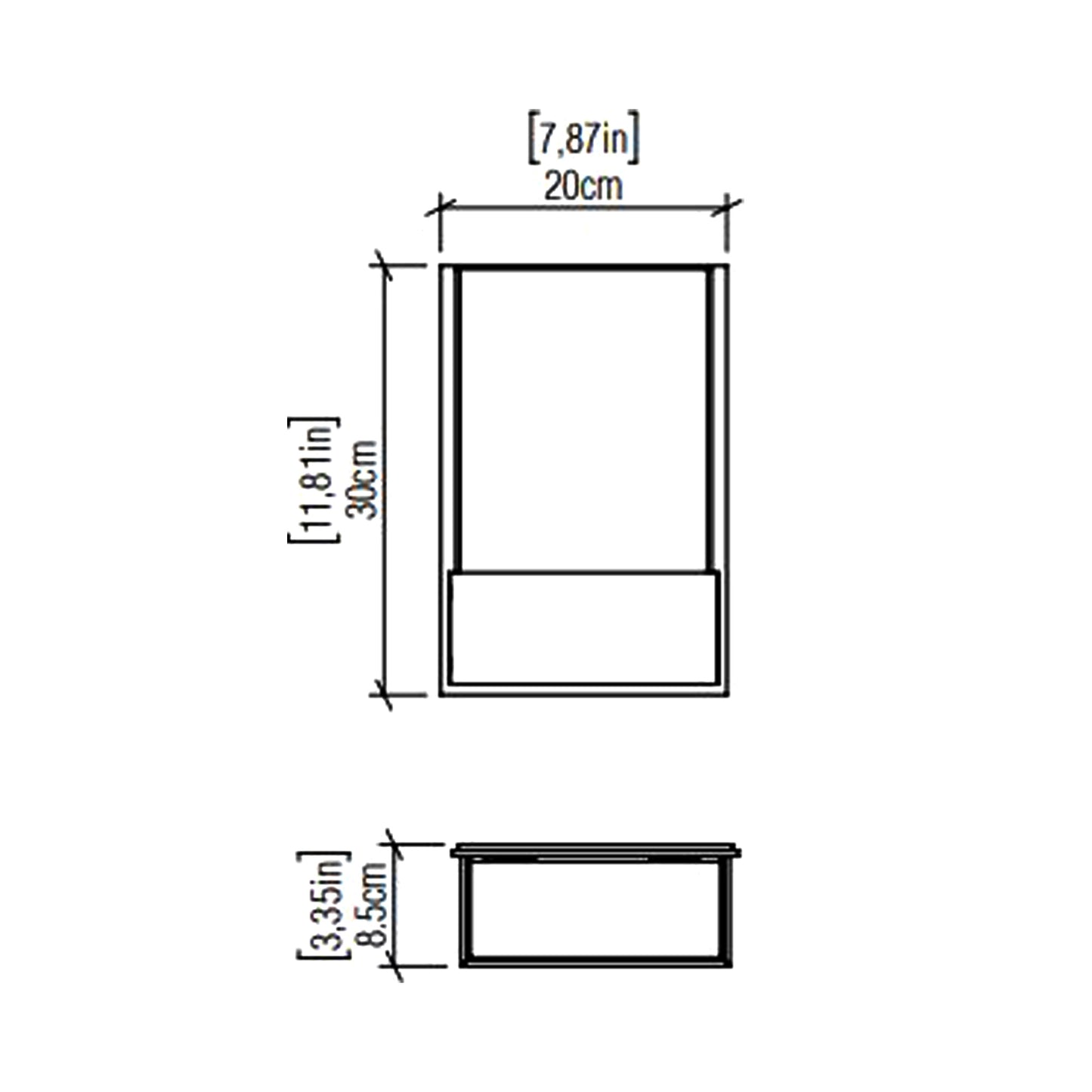 Clean Wall Light - line drawing.
