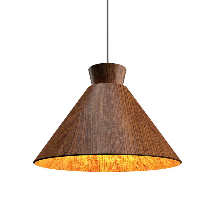 Conical Pendant Light in Imbuia (15.75-Inch).