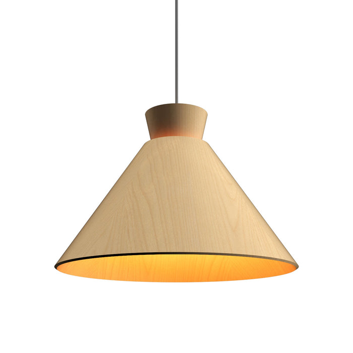 Conical Pendant Light in Maple (15.75-Inch).