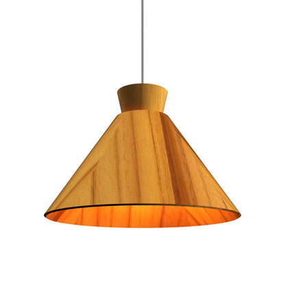 Conical Pendant Light in Teak (15.75-Inch).