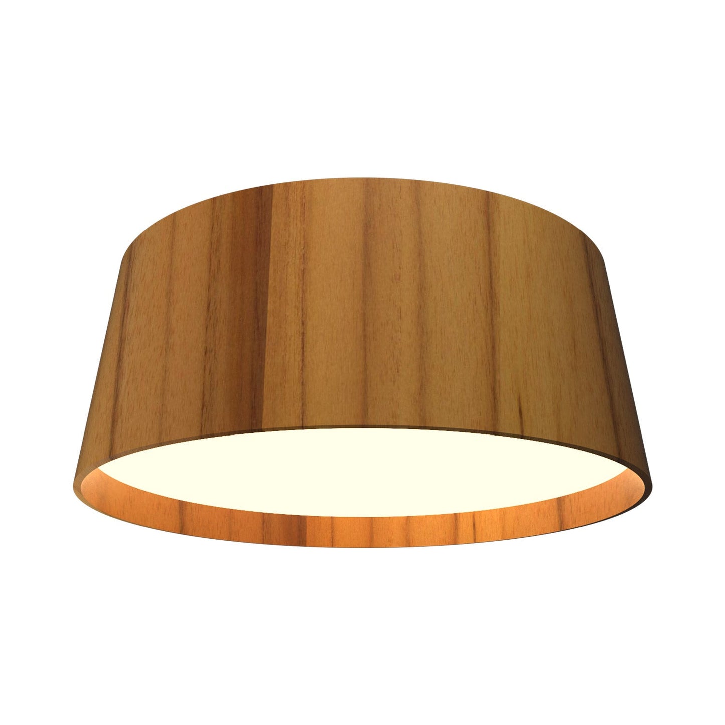 Conical LED Flush Mount Ceiling Light in Teak.
