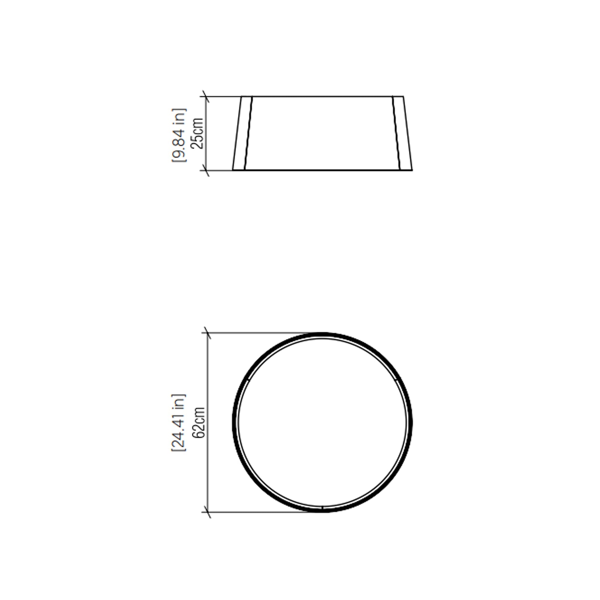 Conical LED Flush Mount Ceiling Light - line drawing.