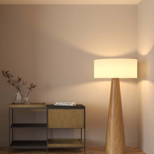 Conical Floor Lamp in living room.