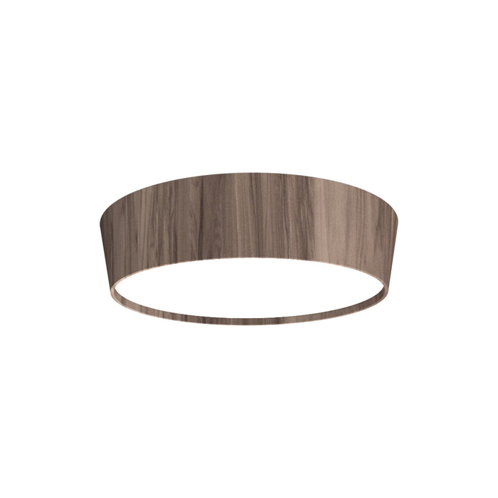 Conical LED Flared Flush Mount Ceiling Light in American Walnut (21.65-Inch).