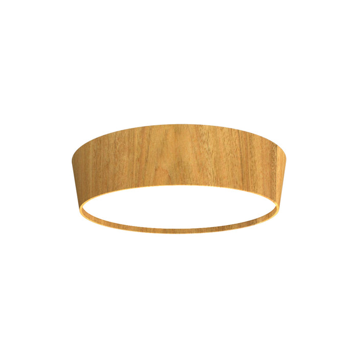 Conical LED Flared Flush Mount Ceiling Light in Louro Freijó (21.65-Inch).