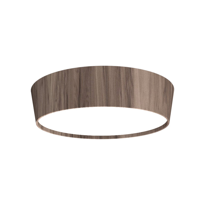 Conical LED Flared Flush Mount Ceiling Light in American Walnut (25.59-Inch).