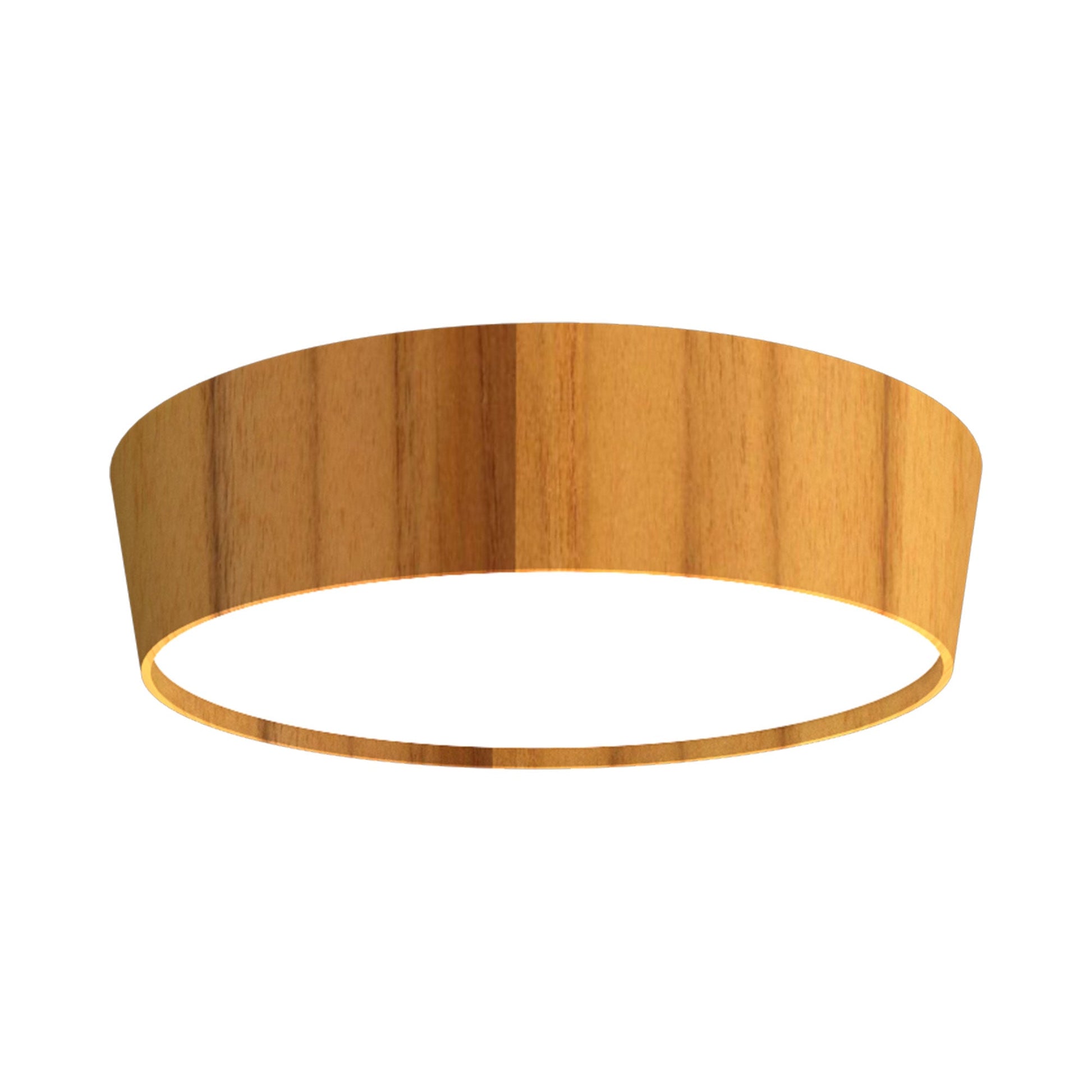 Conical LED Flared Flush Mount Ceiling Light in Teak (29.53-Inch).