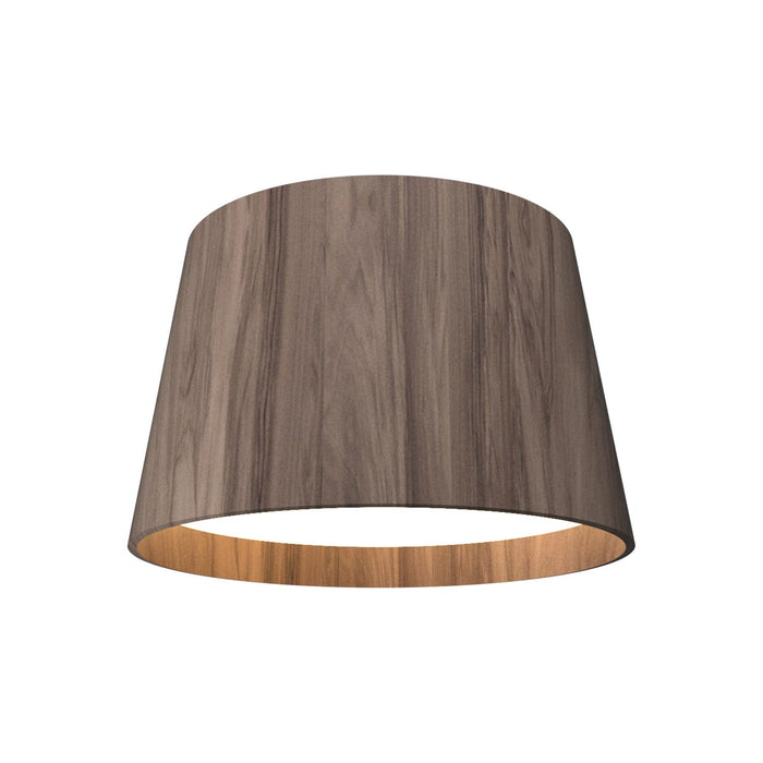 Conical LED Narrow Flush Mount Ceiling Light in American Walnut (Small).