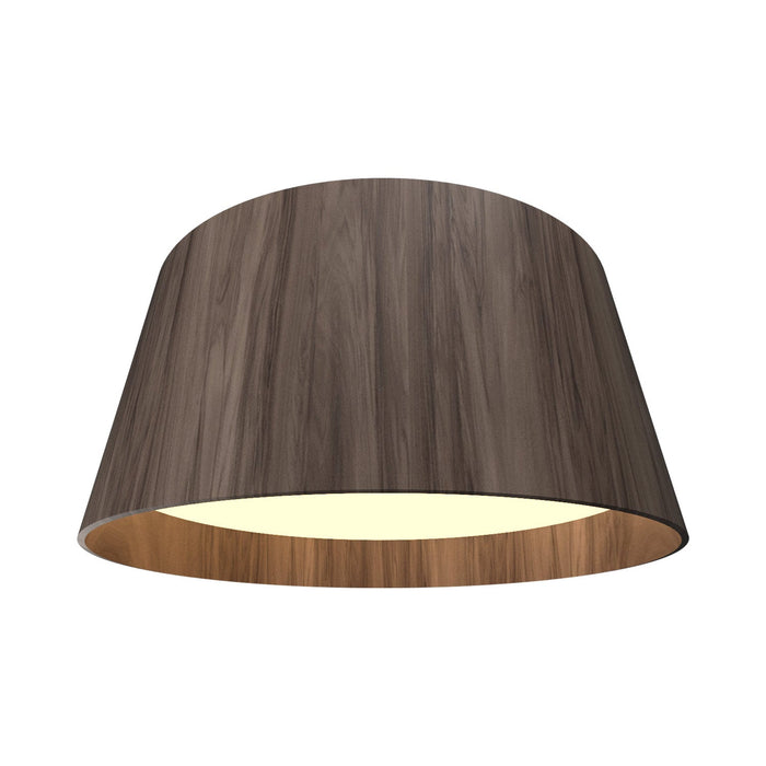 Conical LED Narrow Flush Mount Ceiling Light in American Walnut (Large).