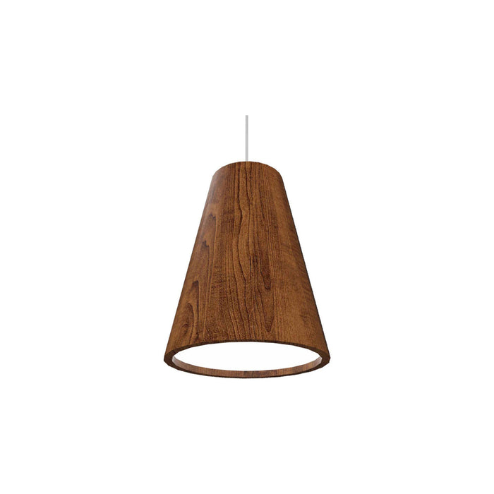 Conical Narrow Pendant Light in Imbuia (Small).