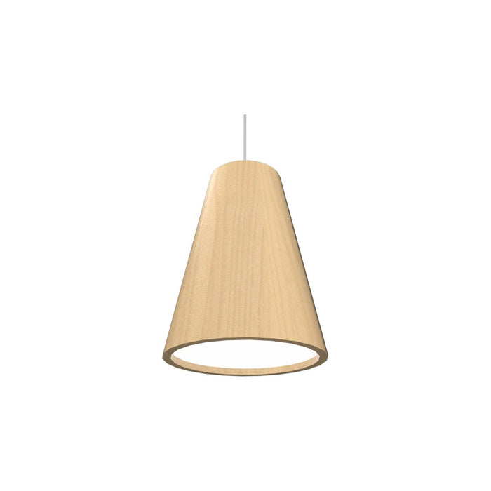 Conical Narrow Pendant Light in Maple (Small).