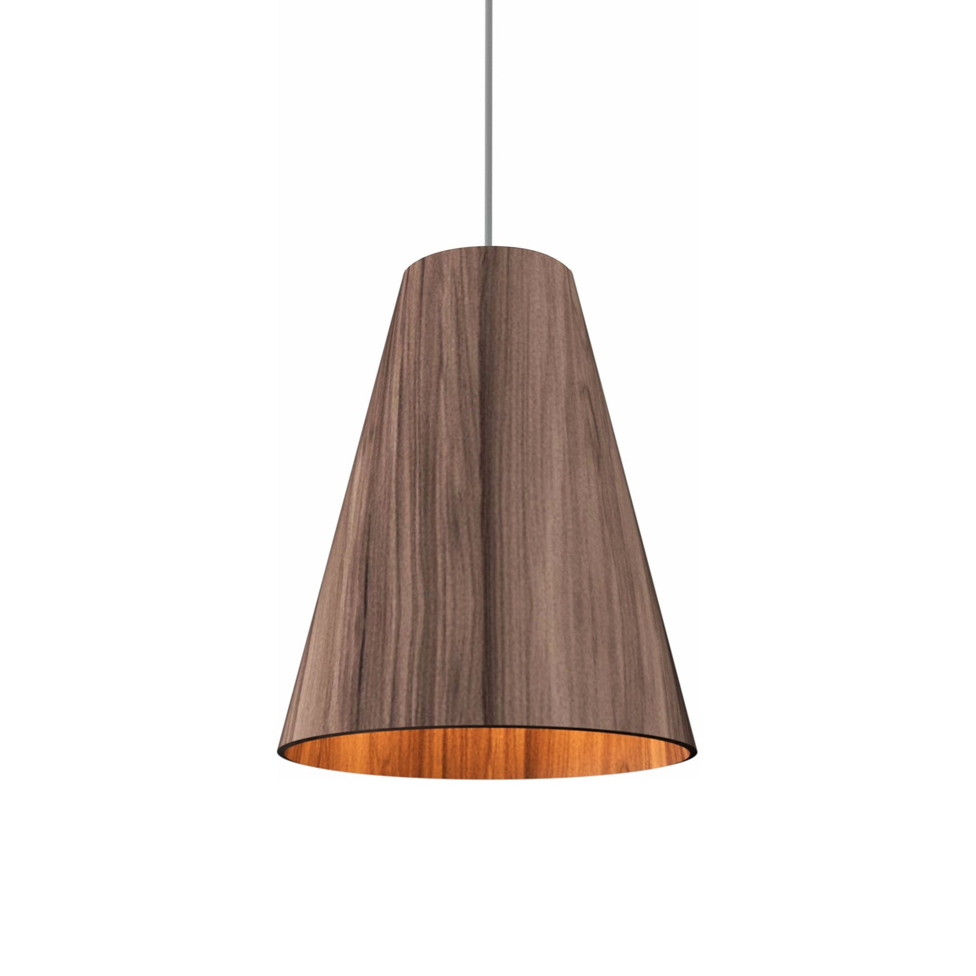 Conical Simple Pendant Light in American Walnut.