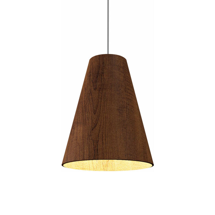 Conical Simple Pendant Light in Imbuia.