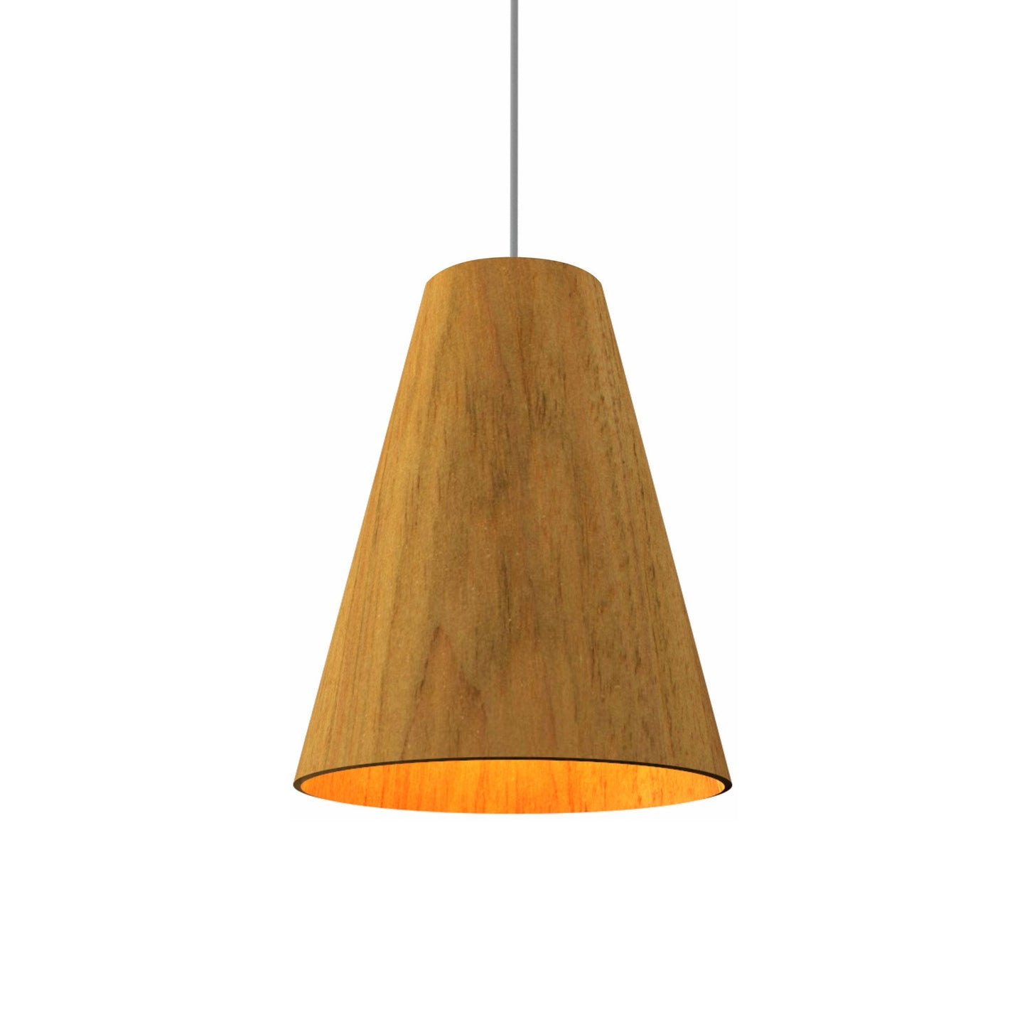 Conical Simple Pendant Light in Louro Freijó.