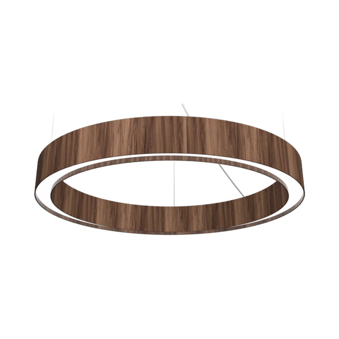 Cylindrical LED Pendant Light in American Walnut.