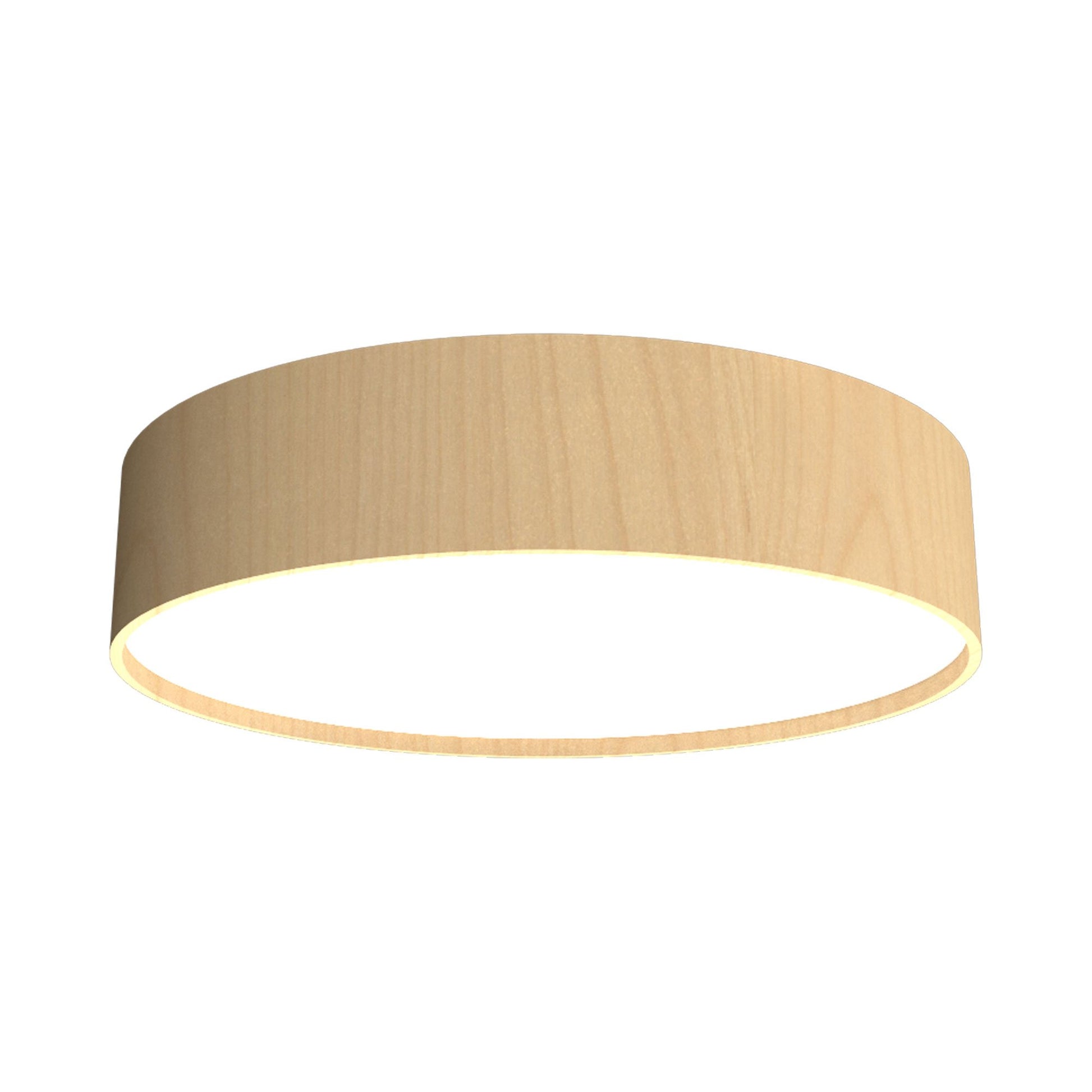 Cylindrical LED Flush Mount Ceiling Light in Maple.