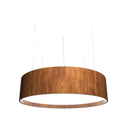 Cylindrical Large LED Pendant Light in Imbuia.