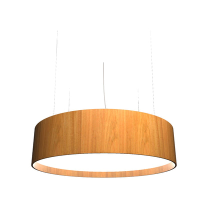Cylindrical Large LED Pendant Light in Louro Freijo.