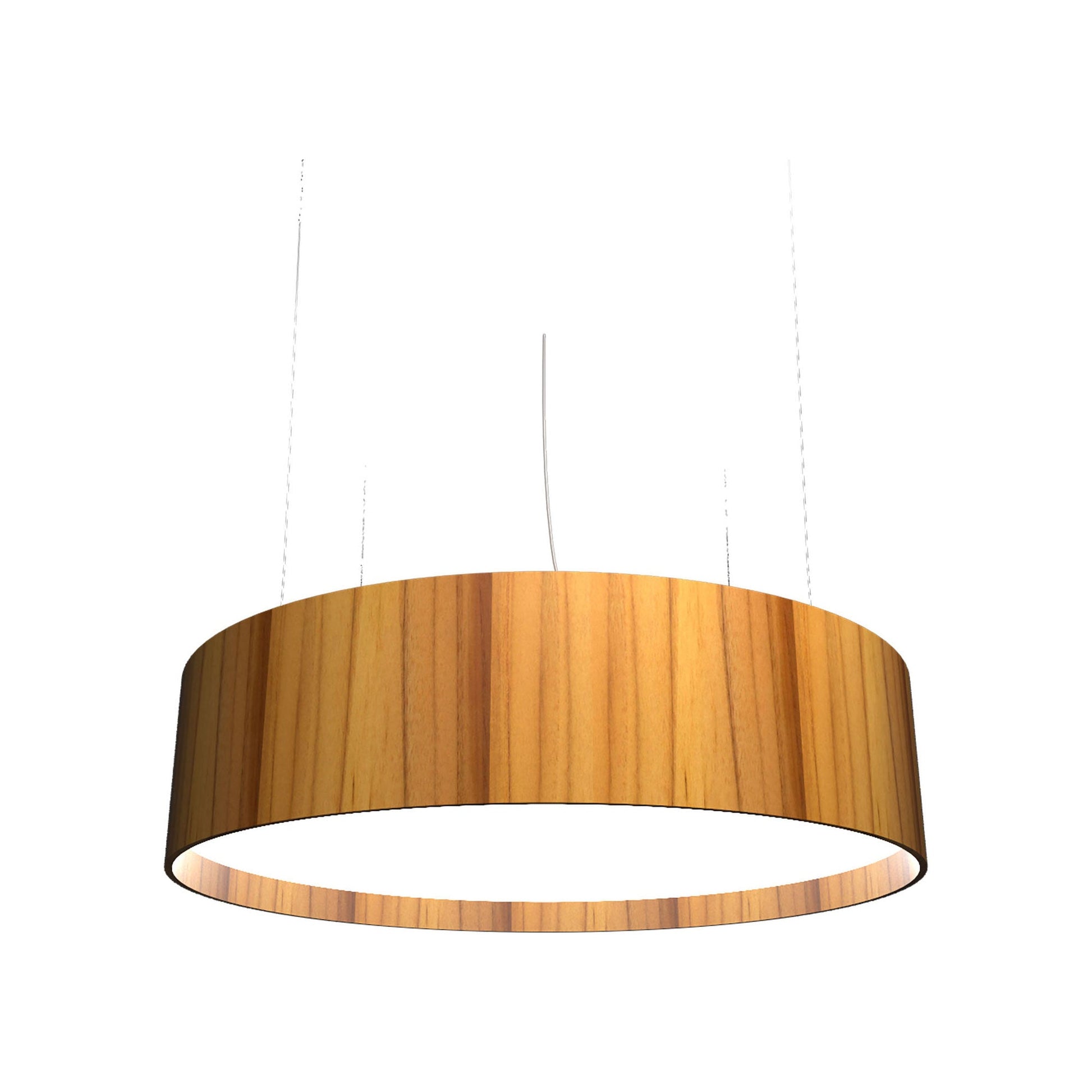Cylindrical Large LED Pendant Light in Teak.