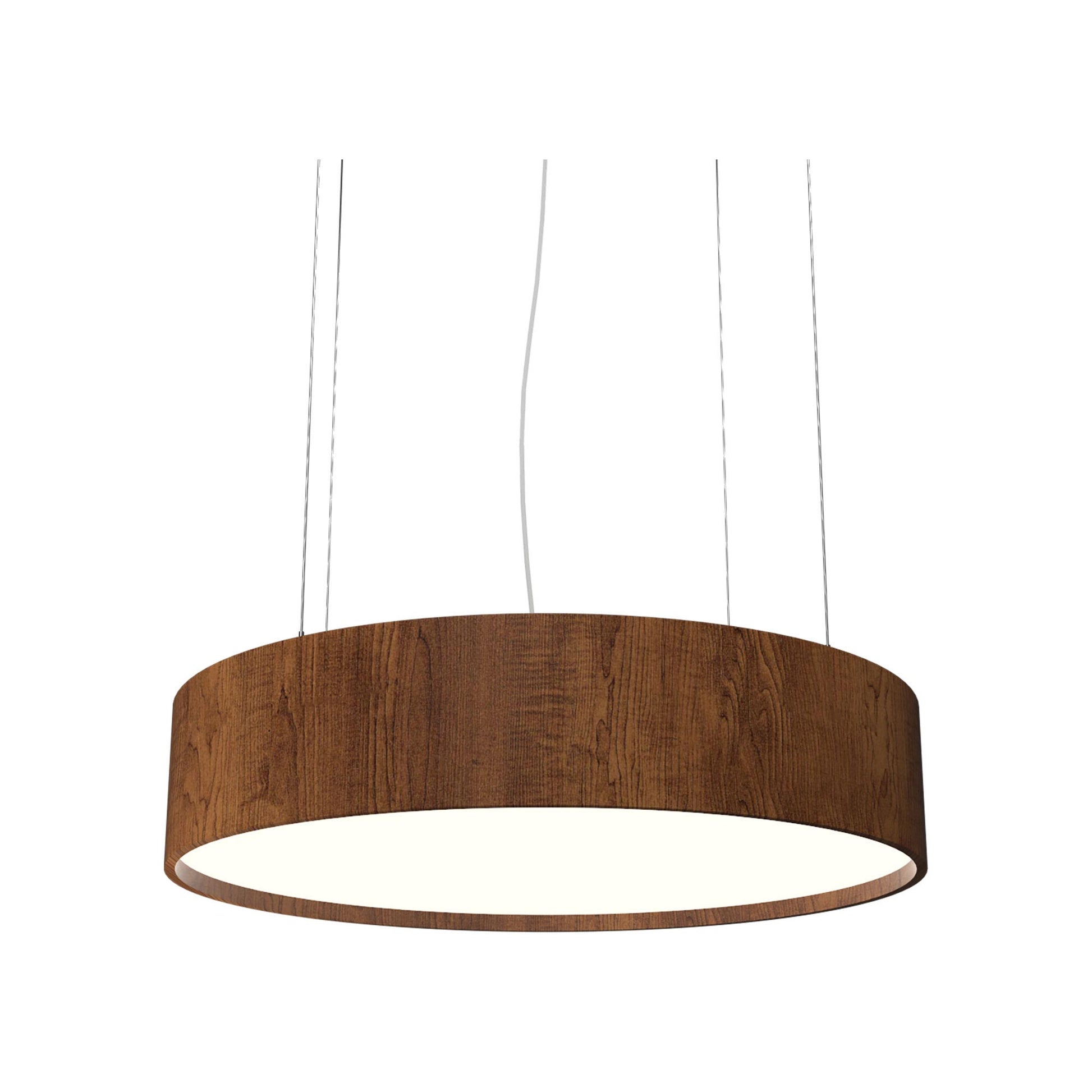 Cylindrical Small LED Pendant Light in Imbuia.