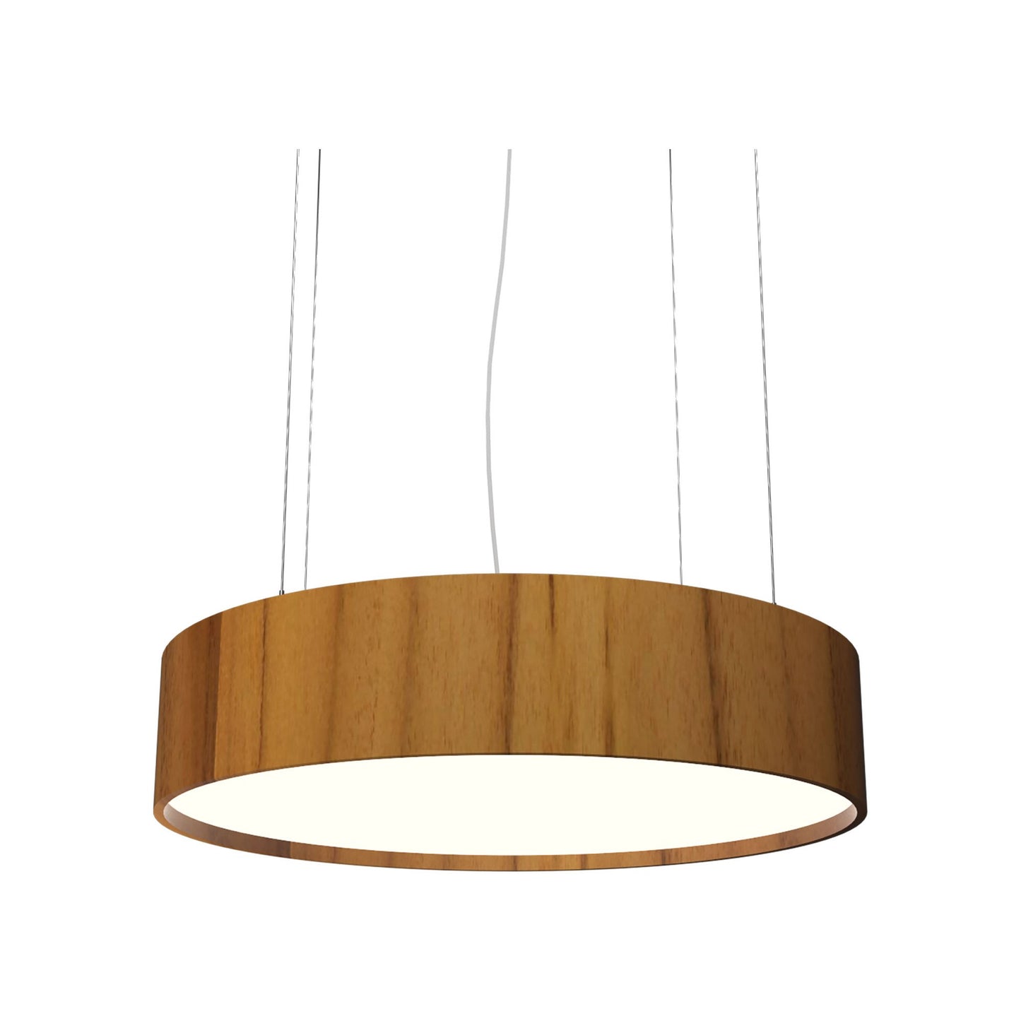 Cylindrical Small LED Pendant Light in Teak.